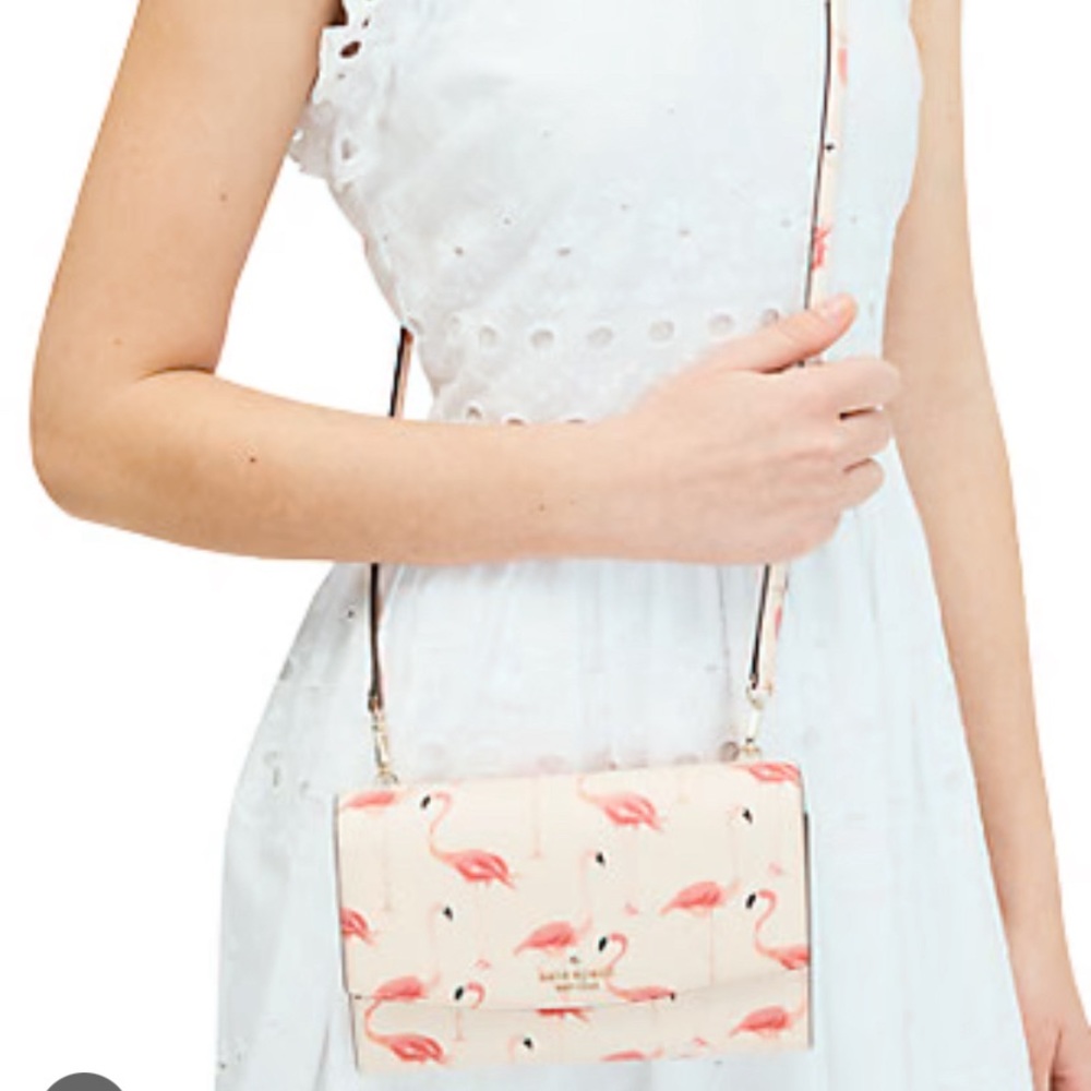 NWT KATE SPADE ♠️ NEW YORK LAUREL WAY FESTIVE FLAMINGOS WINNI CROSSBODY
